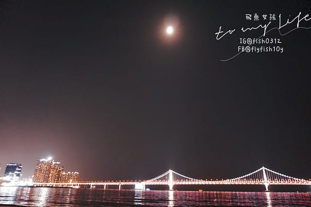 韓國釜山,廣安大橋夜景,廣安里散步路,海景咖啡廳,釜山知名地標,廣安大橋(광안대교),廣安里海水浴場(광안리해수욕장)