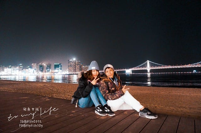 韓國釜山 廣安大橋夜景 廣安里散步路 海景咖啡廳 釜山知名地標 廣安大橋(광안대교) 廣安里海水浴場(광안리해수욕장)