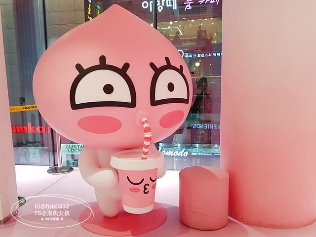 釜山景點,南浦洞,光復路商圈,Kakaofriends旗艦店,屁桃咖啡廳,APEACHCAFE