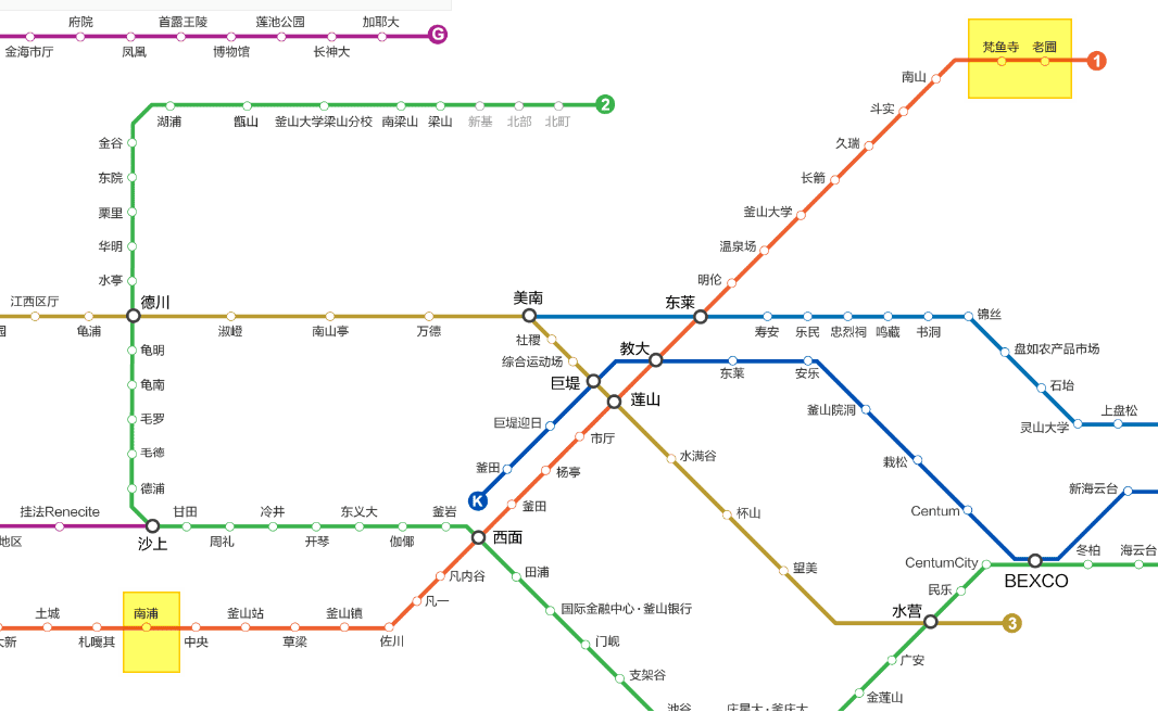 韓國釜山。釜山散步地圖  百年古剎梵魚寺 (범어사)  韓國
