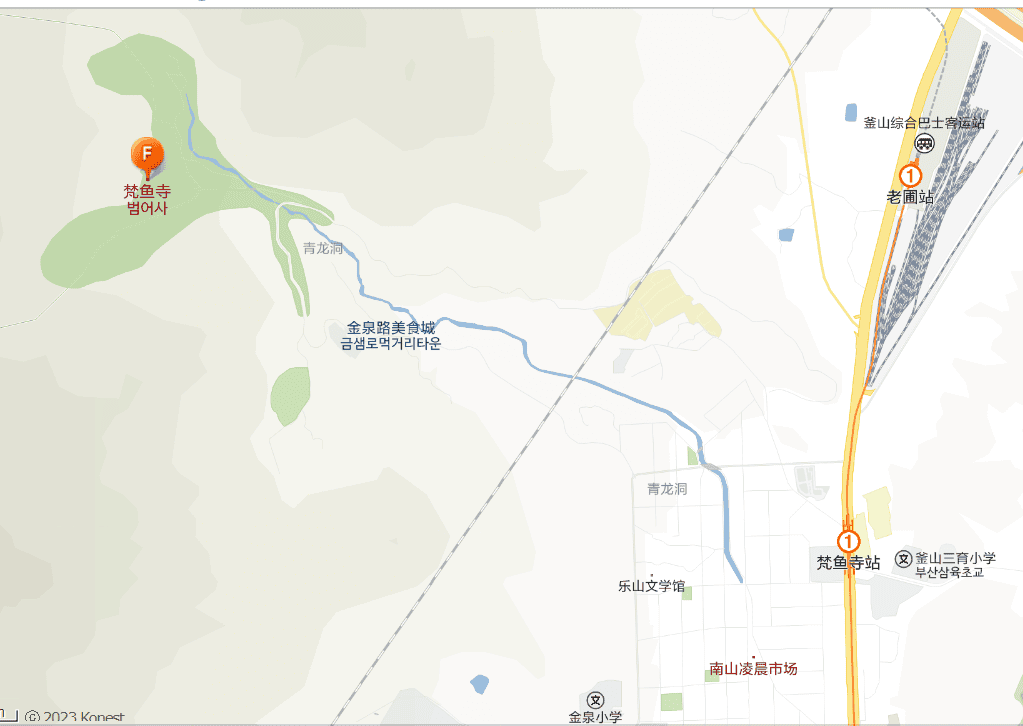 韓國釜山。釜山散步地圖  百年古剎梵魚寺 (범어사)  韓國