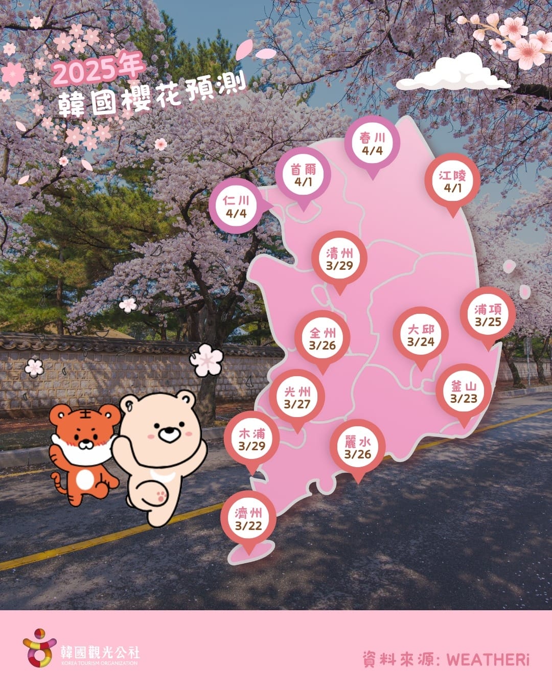 韓國資訊。2025韓國櫻花季賞櫻攻略與韓國櫻花開花時間預估 韓國資訊。2025韓國櫻花季賞櫻攻略與韓國櫻花開花時間預估