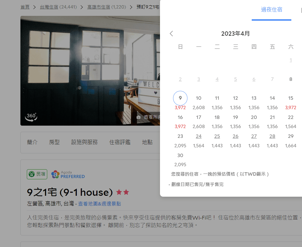 高雄住宿 高雄左營 九之一宅 瑞豐夜市 高雄巨蛋住宿 演唱會住宿 